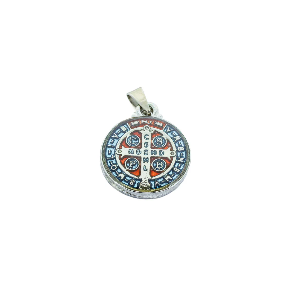 Medalha de São Bento 21 mm Níquel Resinada - Image 3