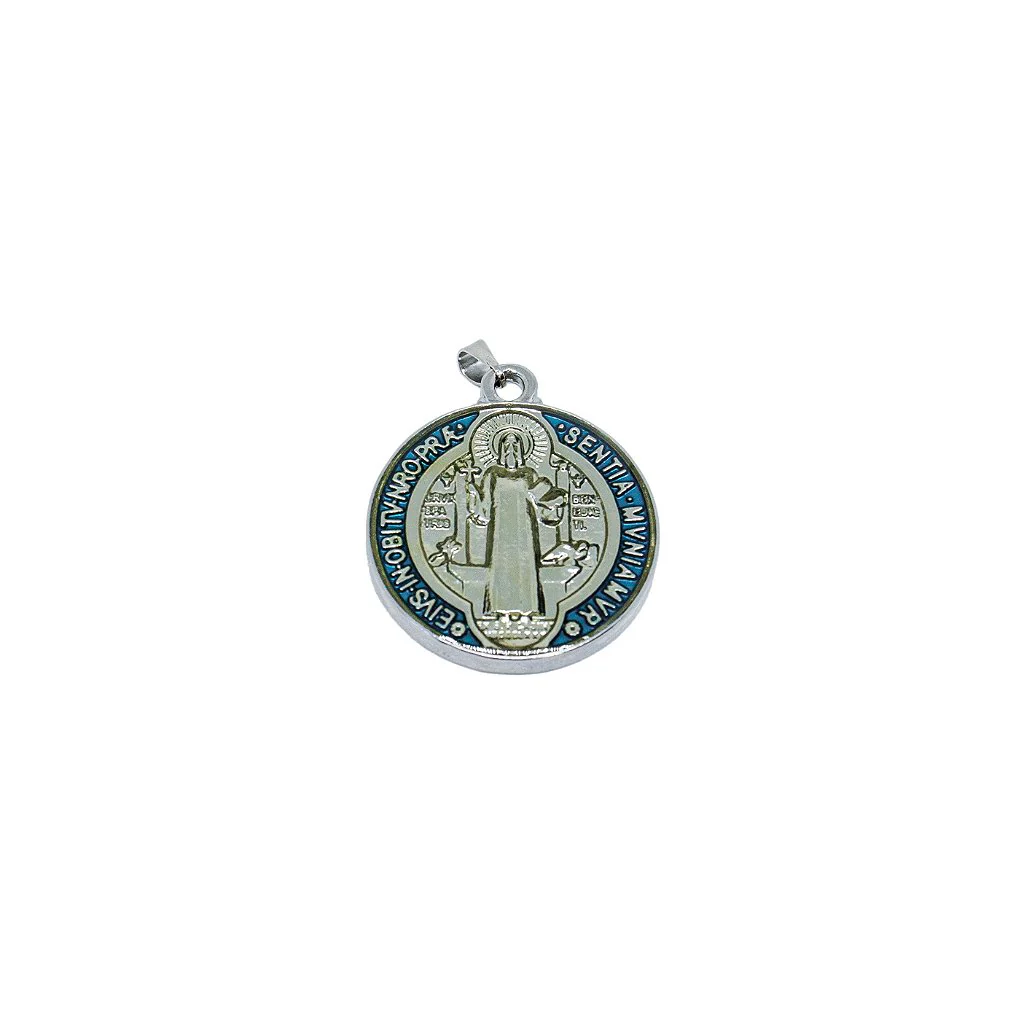 Medalha de São Bento 30 mm Níquel - Resinada - Image 3