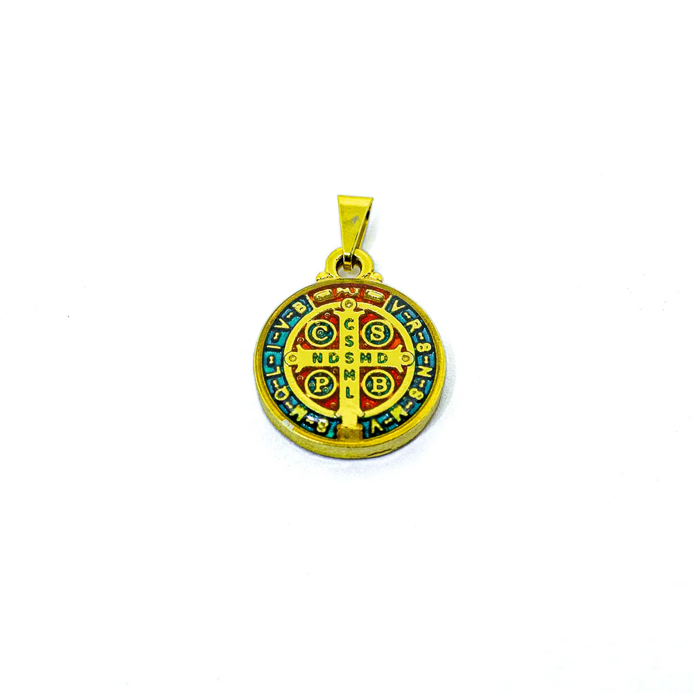 Medalha de São Bento Dourada Resinada