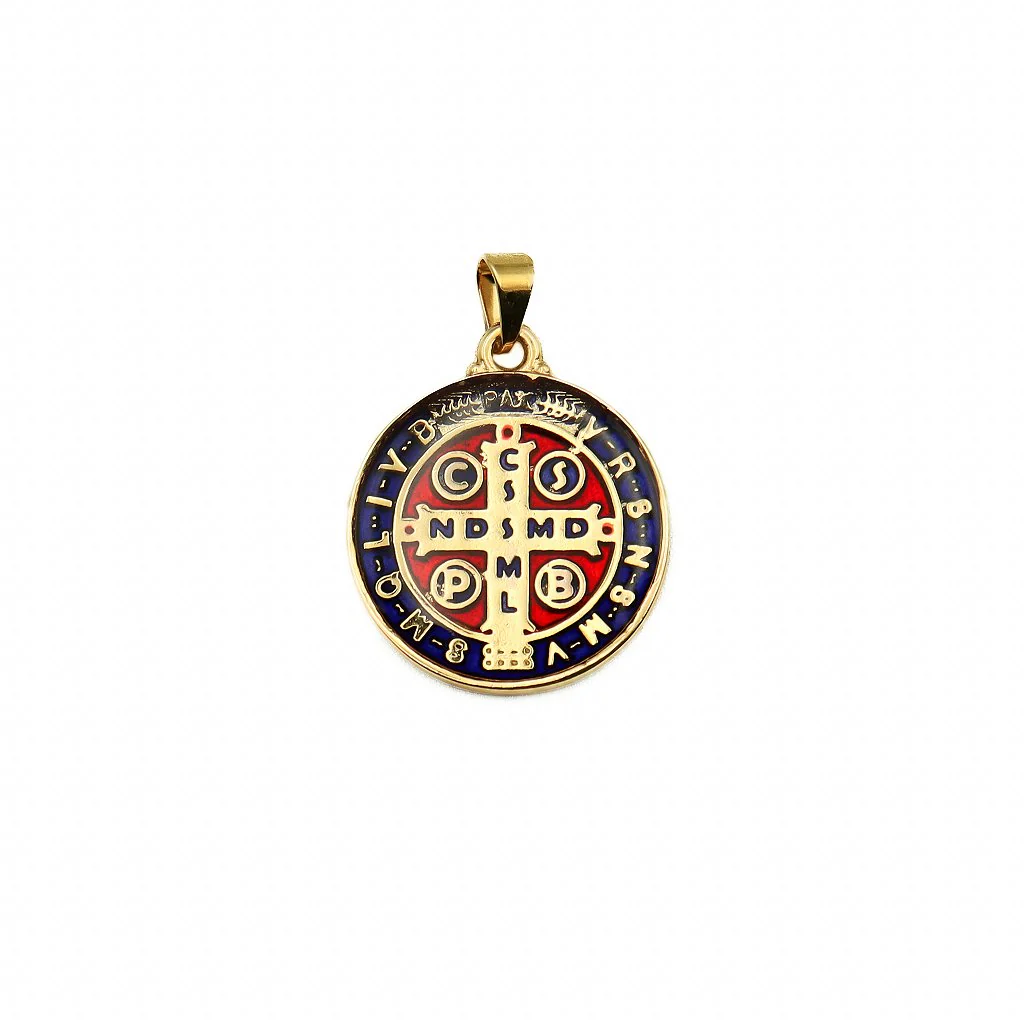 Medalha de São Bento 22 mm Dourada - Resinada
