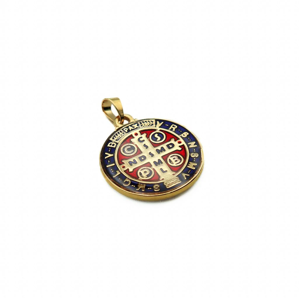 Medalha de São Bento 22 mm Dourada - Resinada - Image 3