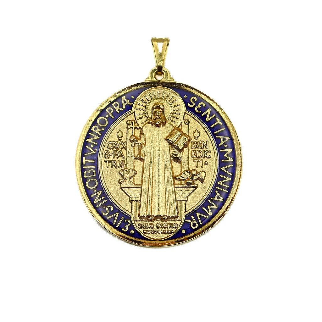 Medalha de São Bento 50 mm Dourada - Resinada - Image 2