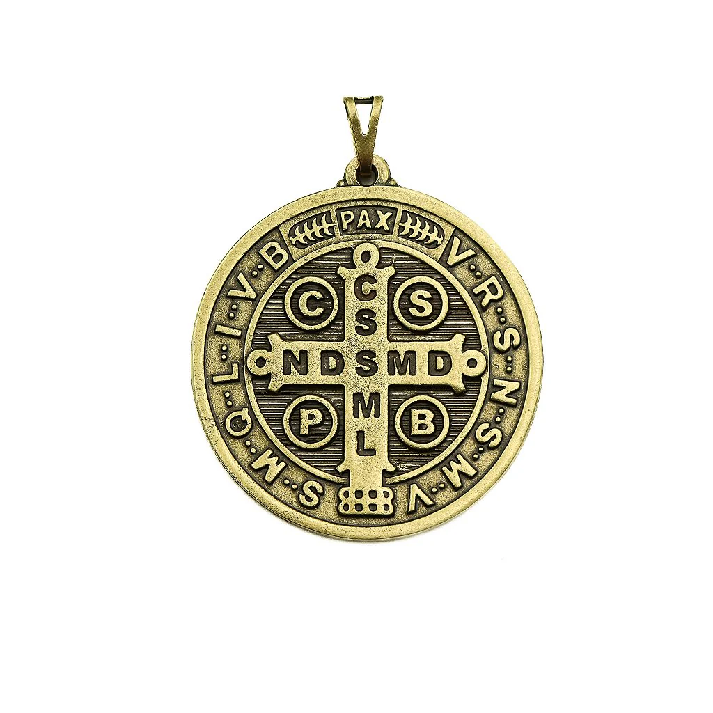 Medalha de São Bento 50 mm Ouro Velho - Image 2