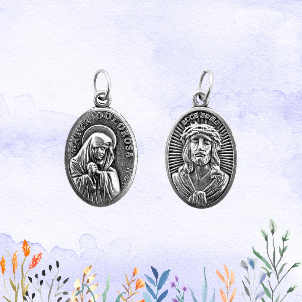 Medalha Nossa Senhora das Dores e Eis o Homem - Italiana - Image 2