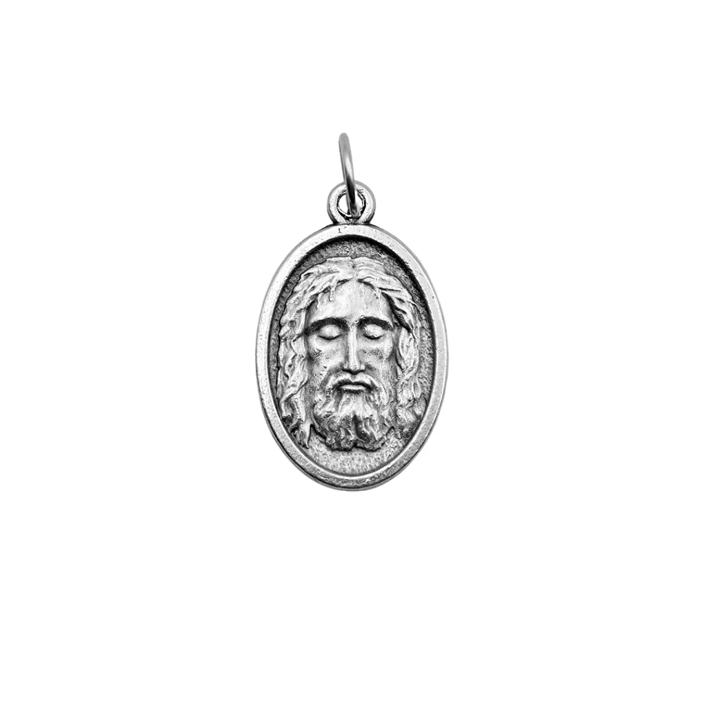 Medalha Sagrada Face e Mãos Rezando - Italiana