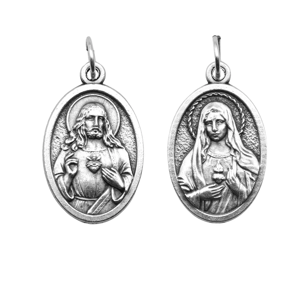 Medalha Sagrado Coração de Jesus e Imaculado Coração de Maria - Italiana - Image 3