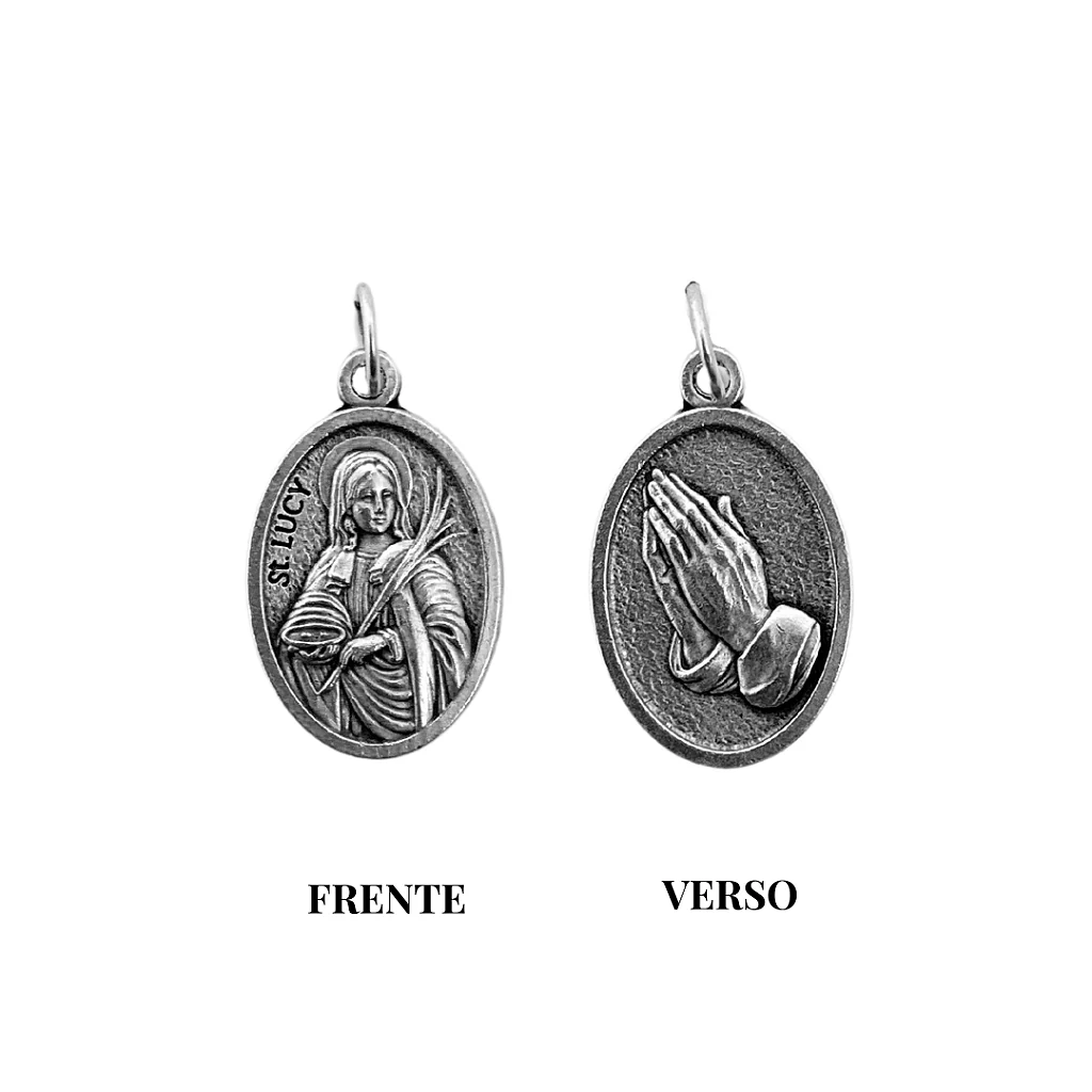 Medalha Santa Luzia e Mãos - Italiana - Image 3