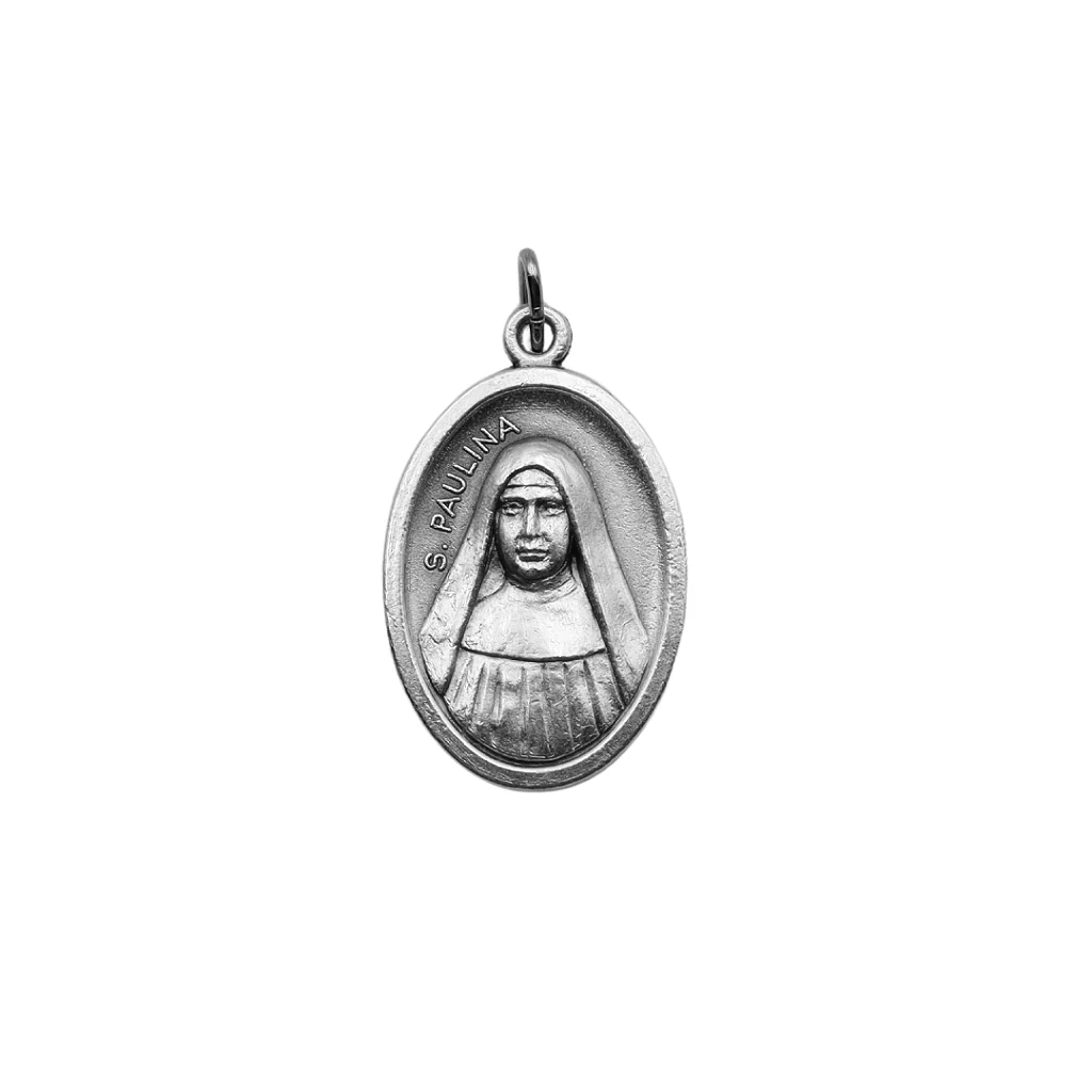 Medalha Santa Paulina e Mãos Rezando - Italiana