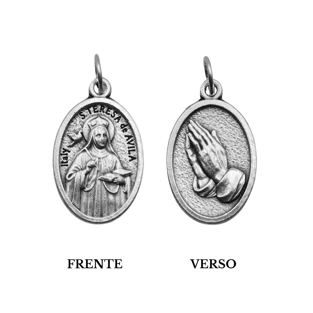 Medalha Santa Teresa de Ávila e Mãos - Italiana - Image 3