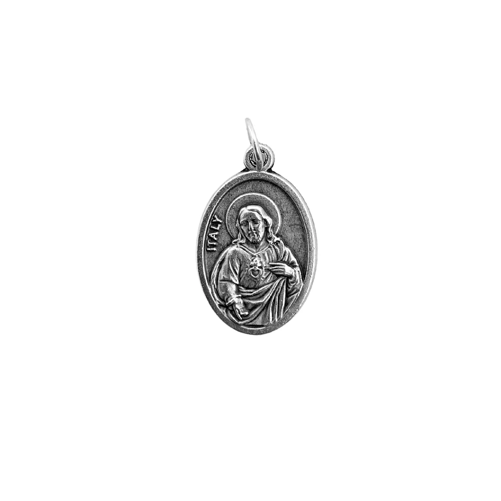 Medalha Santa Teresinha e Sagrado Coração de Jesus - Italiana - Image 2