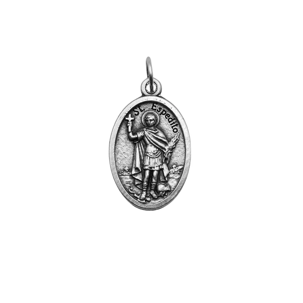 Medalha Santo Expedito e Mãos Rezando - Italiana