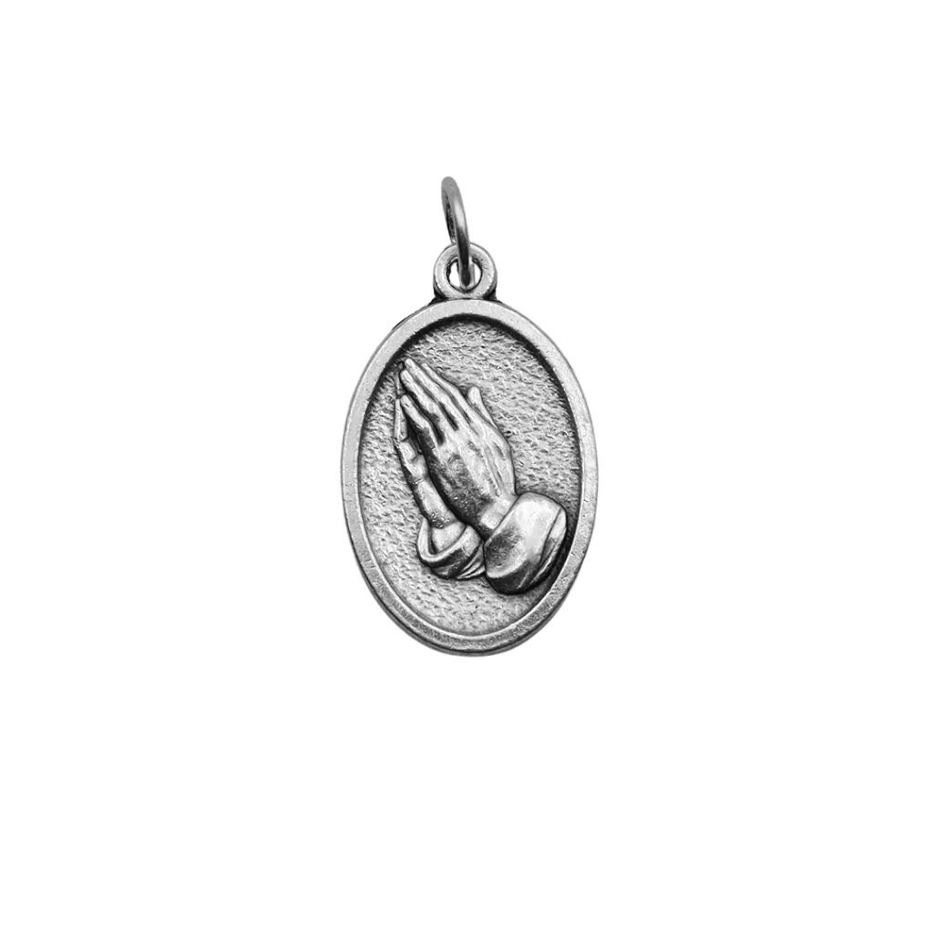 Medalha Santo Expedito e Mãos Rezando - Italiana - Image 2