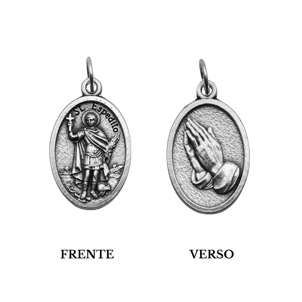 Medalha Santo Expedito e Mãos Rezando - Italiana - Image 3