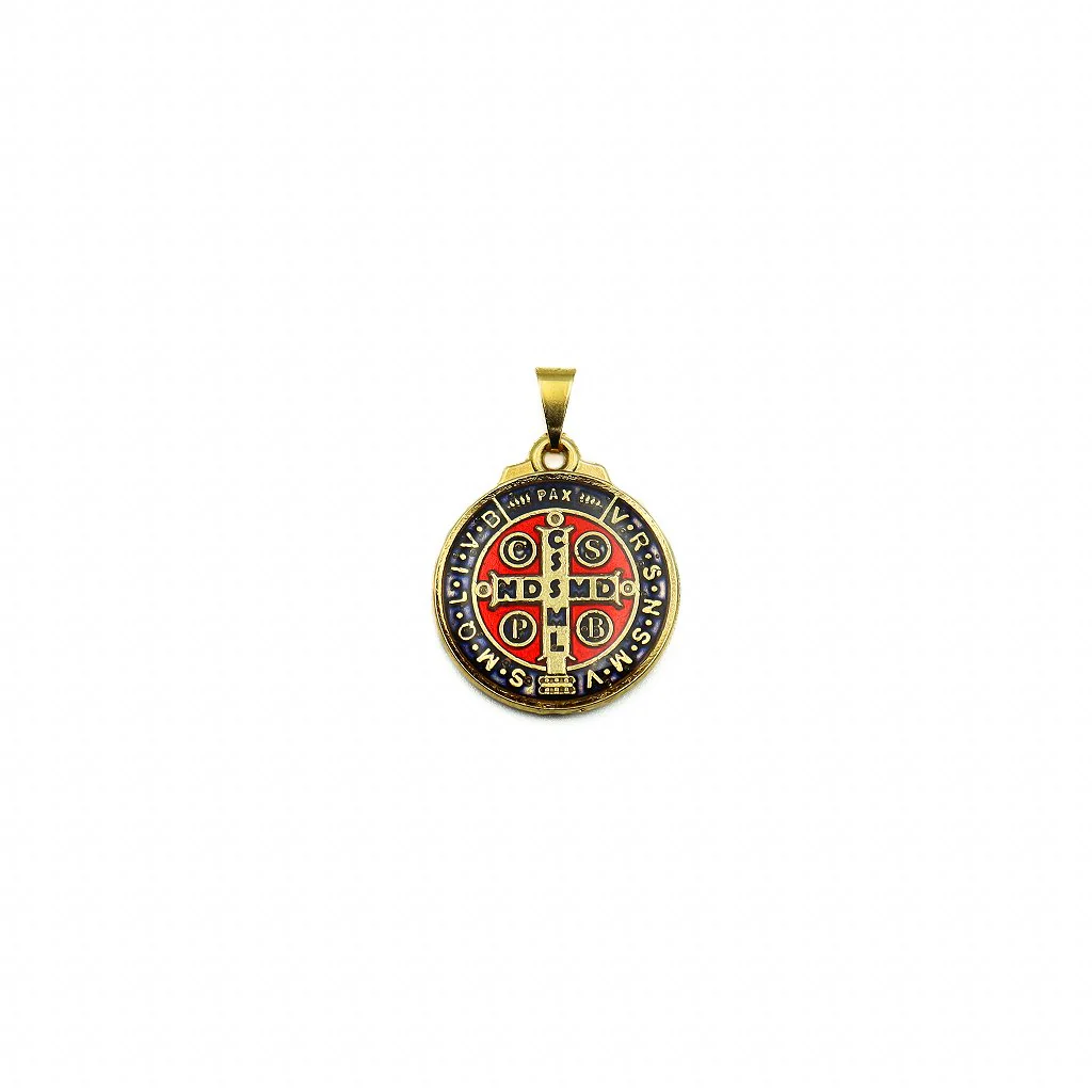 Medalha São Bento 20 mm Dourada Resinada - Image 2
