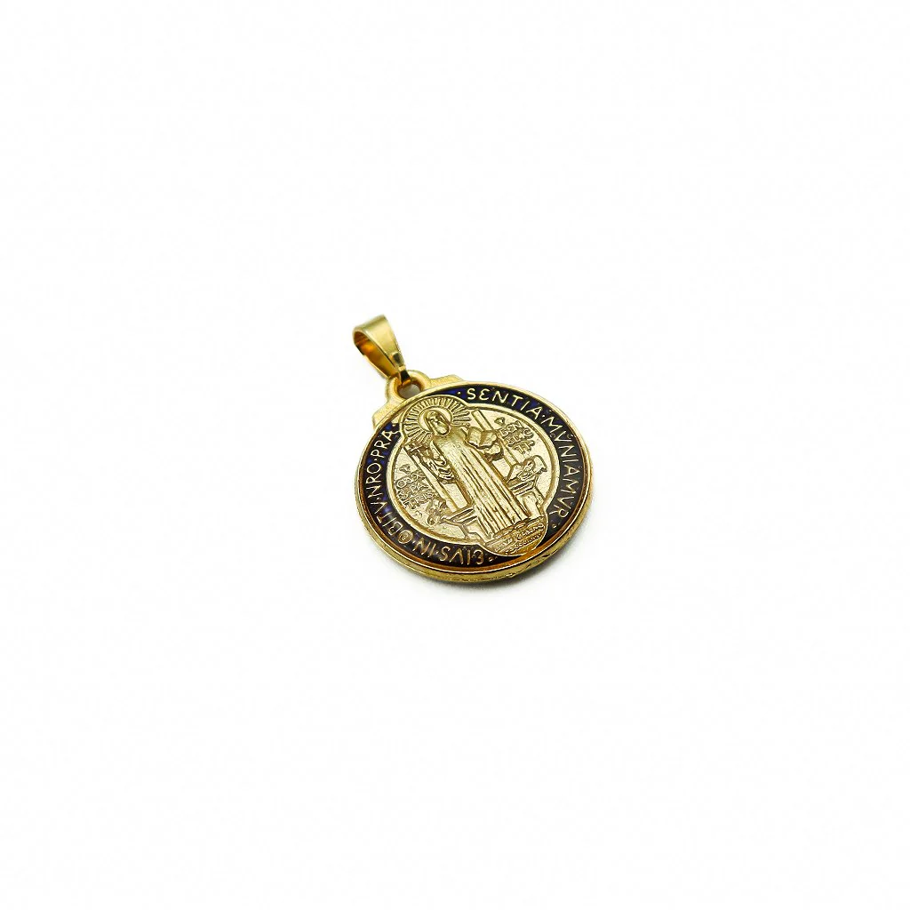 Medalha São Bento 20 mm Dourada Resinada - Image 3