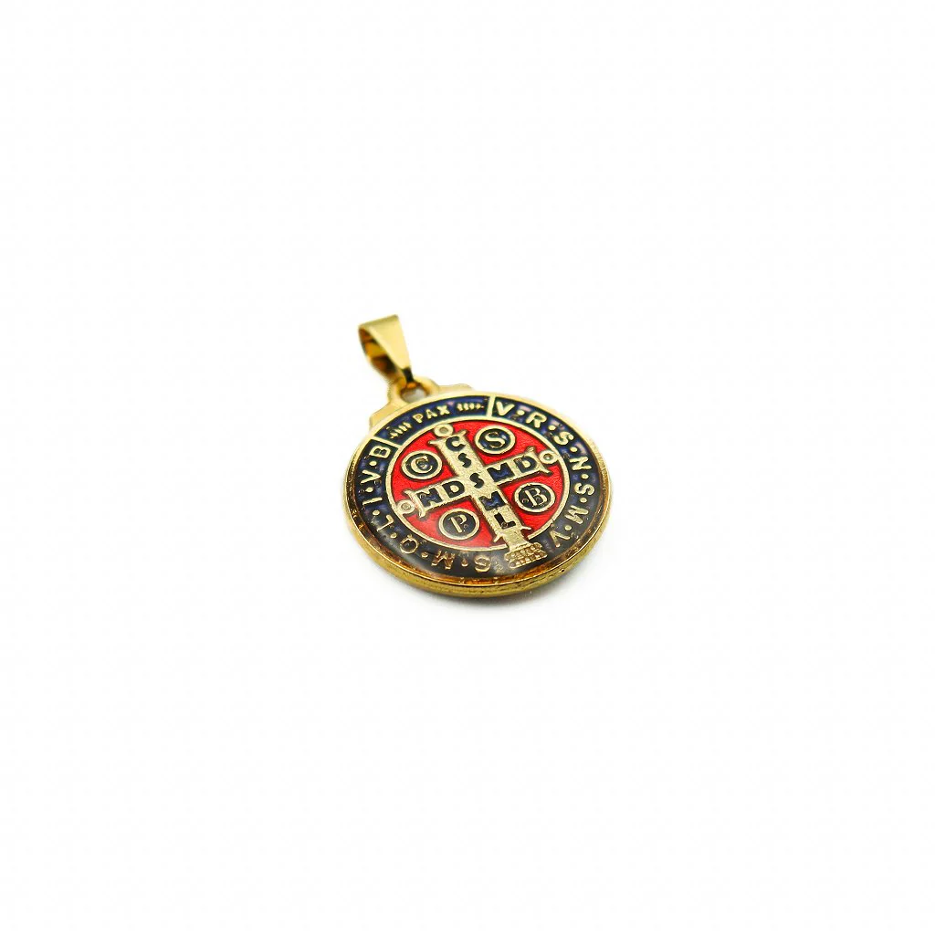 Medalha São Bento 20 mm Dourada Resinada - Image 4