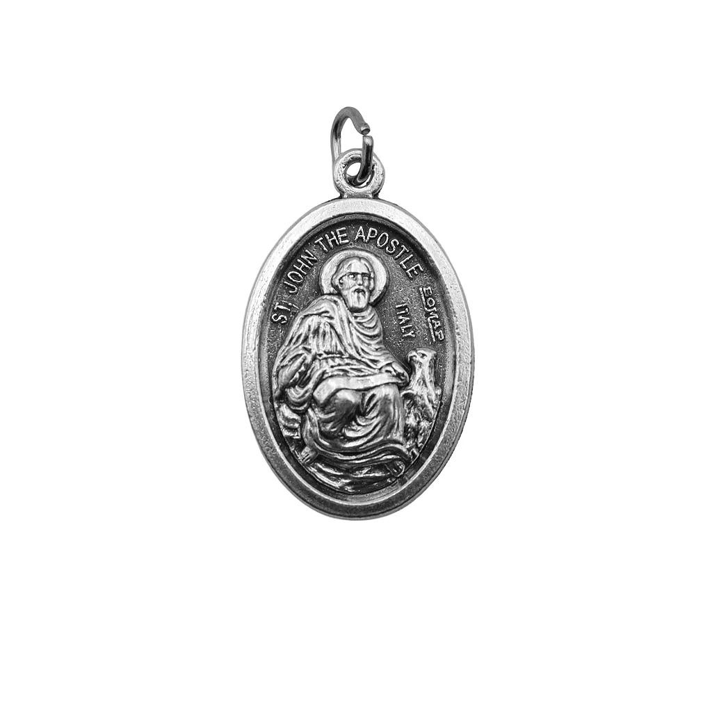 Medalha São João Apóstolo e Mãos Rezando