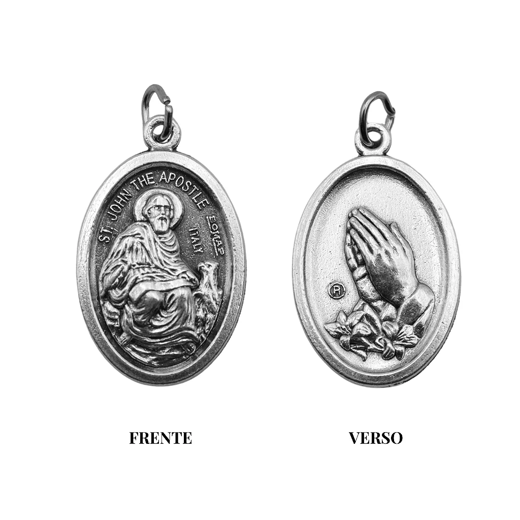 Medalha São João Apóstolo e Mãos Rezando - Image 3
