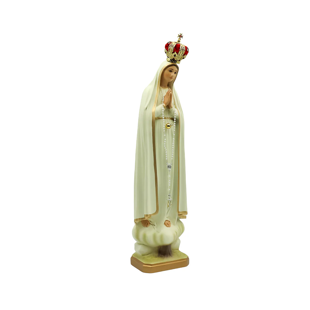 Nossa senhora de Fátima 43 cm c/ olhos de vidro - Colorida - Image 2