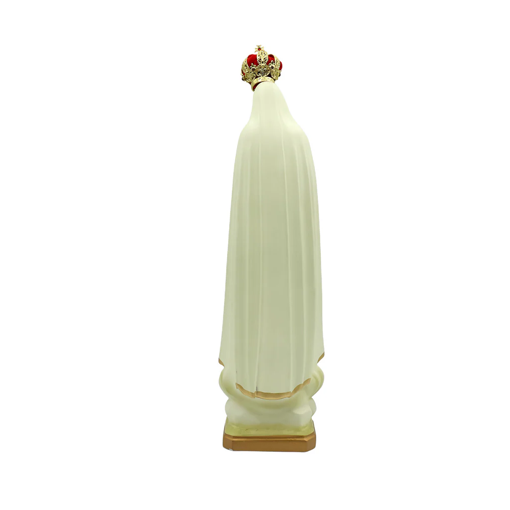 Nossa senhora de Fátima 43 cm c/ olhos de vidro - Colorida - Image 4