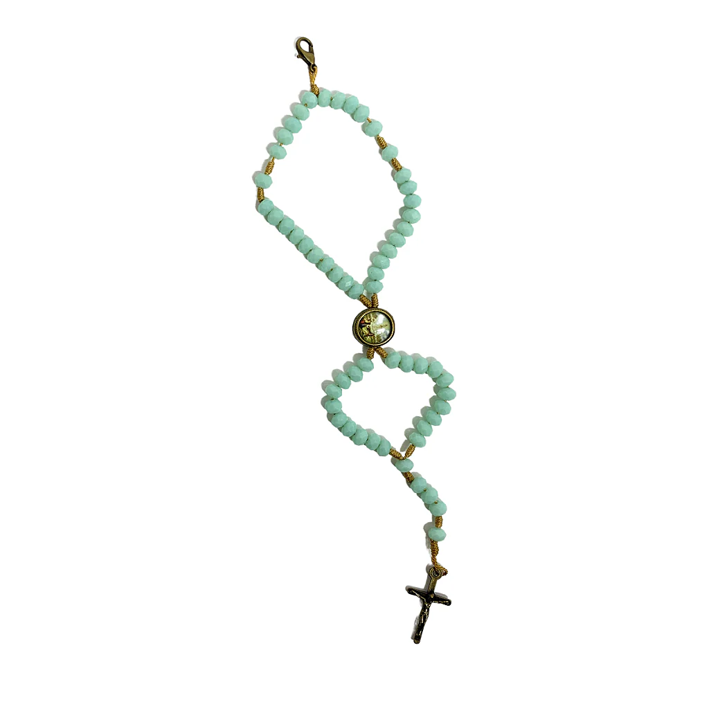 Pulseira Cristal Nossa Senhora de Fátima Verde - Image 2