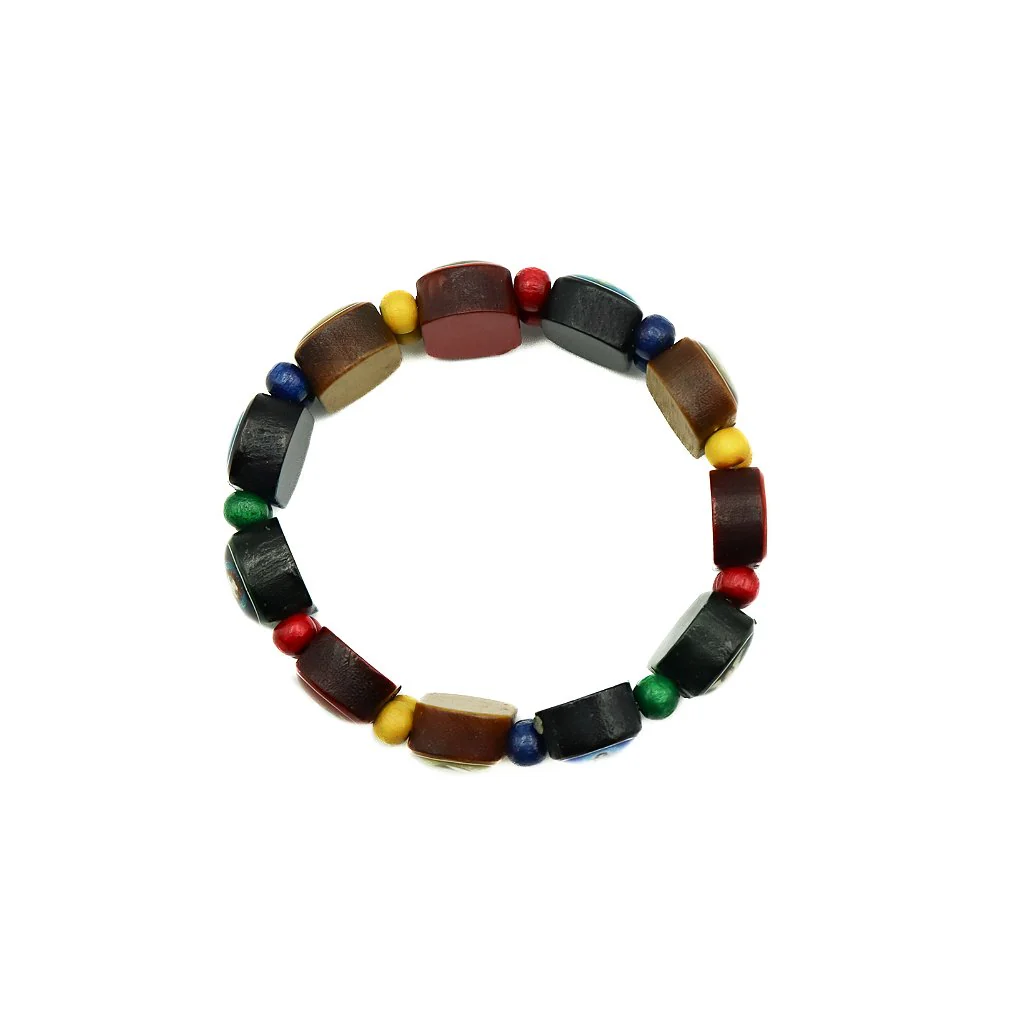 Pulseira Infantil Madeira Multicor com 11 oval Devoção - Image 3
