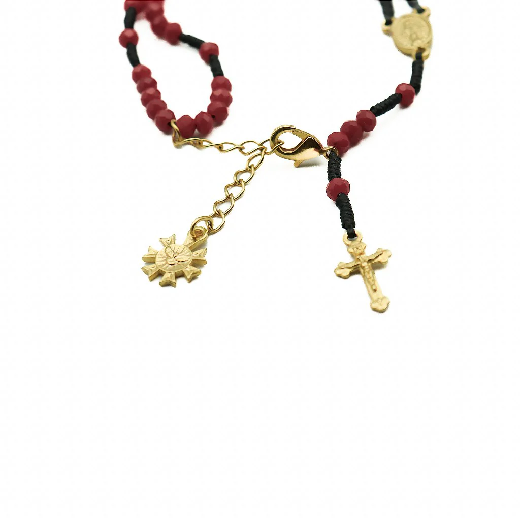 Pulseira Terço Cristal Vidro 4mm Bordo - Image 3