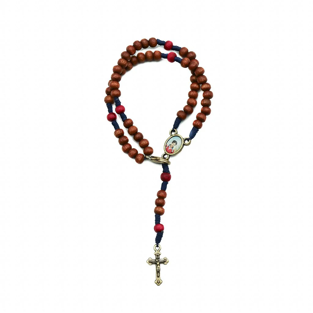 Pulseira Terço Madeira com canela 4mm Carlo Acutis