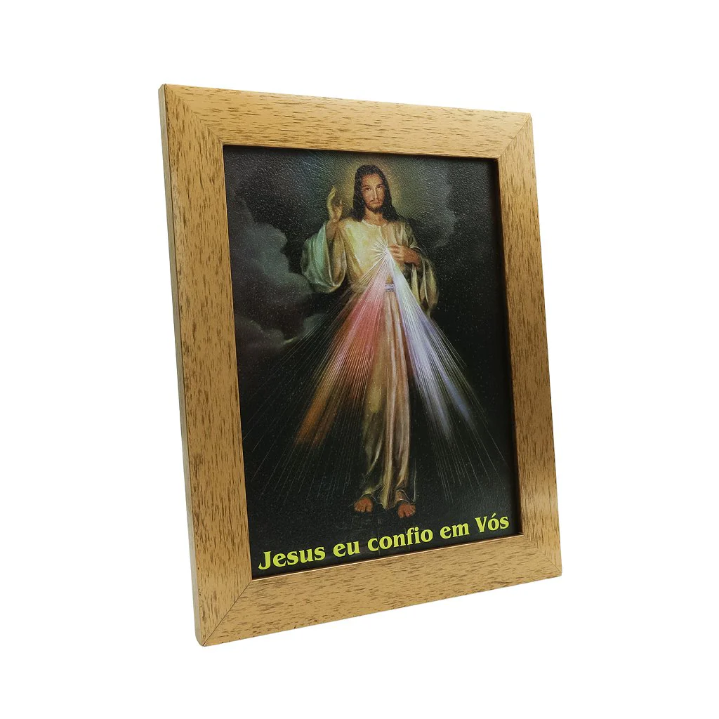 Quadro 20 x 25 moldura Dourada Jesus Misericordioso - Image 3