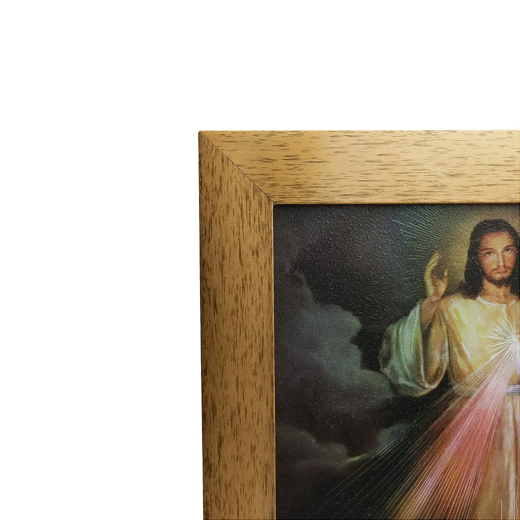 Quadro 20 x 25 moldura Dourada Jesus Misericordioso - Image 4