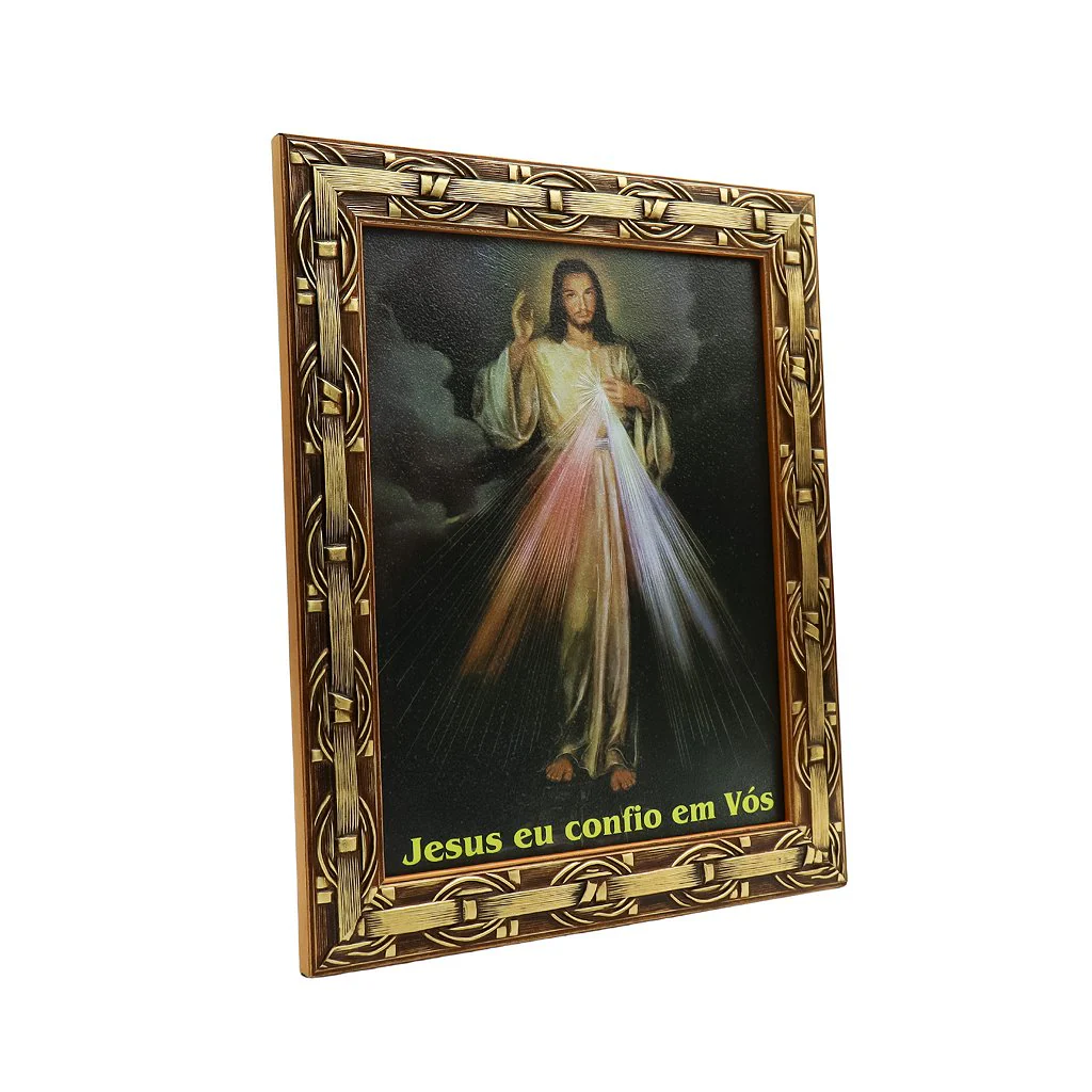 Quadro 20 x 25 moldura Trabalhada Jesus Misericordioso - Image 3