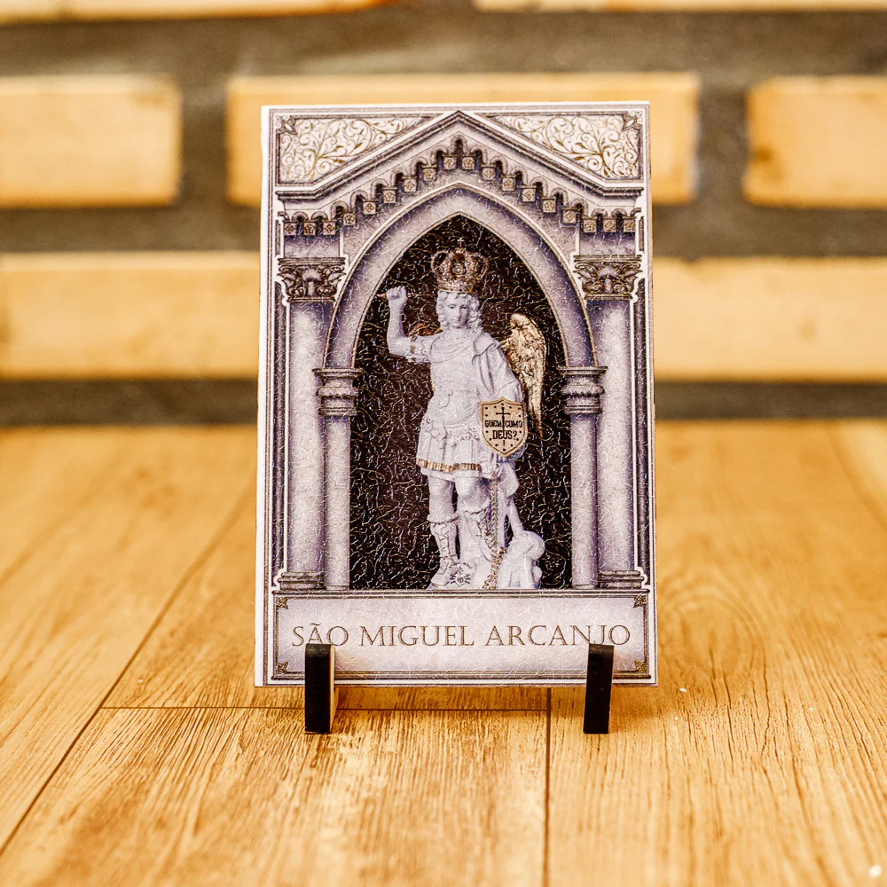 Quadro de São Miguel em MDF - 10x15 cm - Image 4