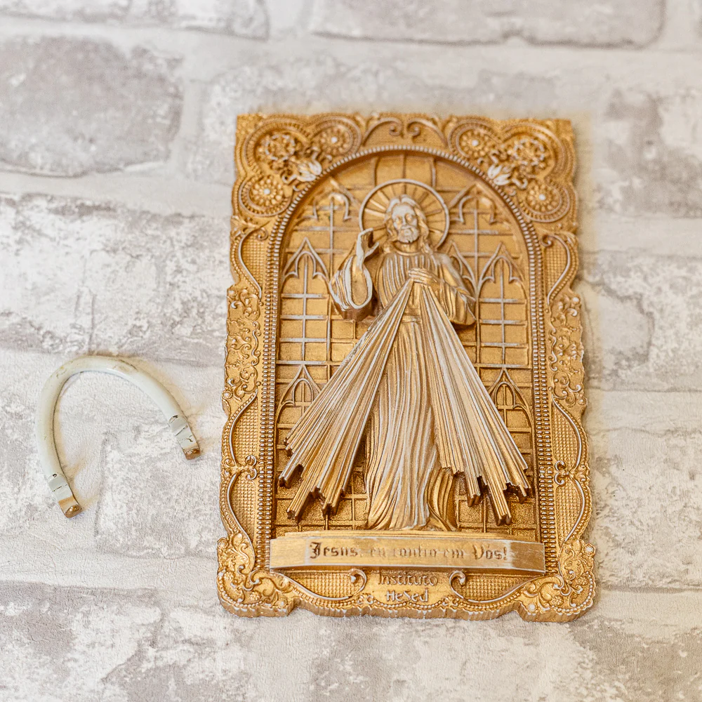 Quadro Dourado de Resina Jesus Misericordioso - Instituto Hesed - Image 5