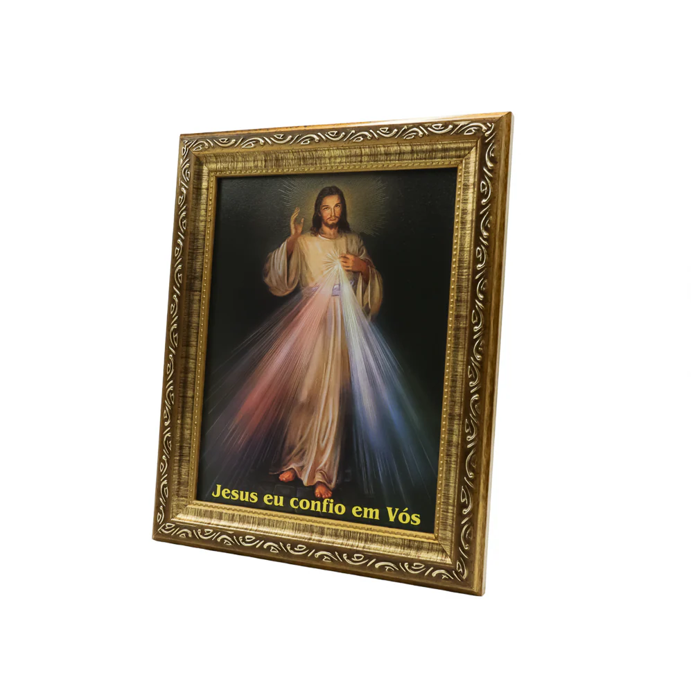 Quadro Jesus Misericordioso 20X25 Moldura Simples - Image 3