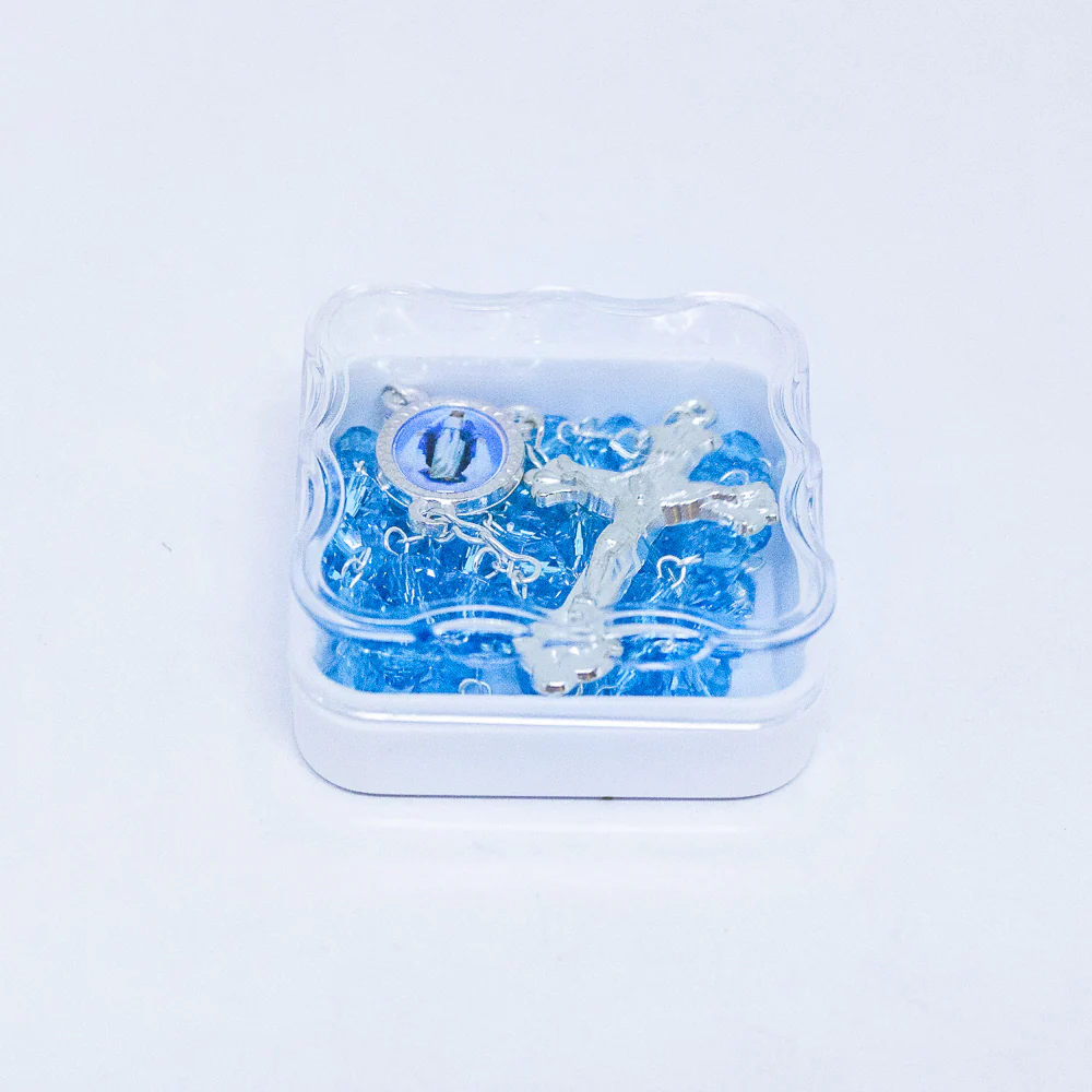 Terço Cristal 6mm Azul - Nossa Senhora das Graças - Image 5