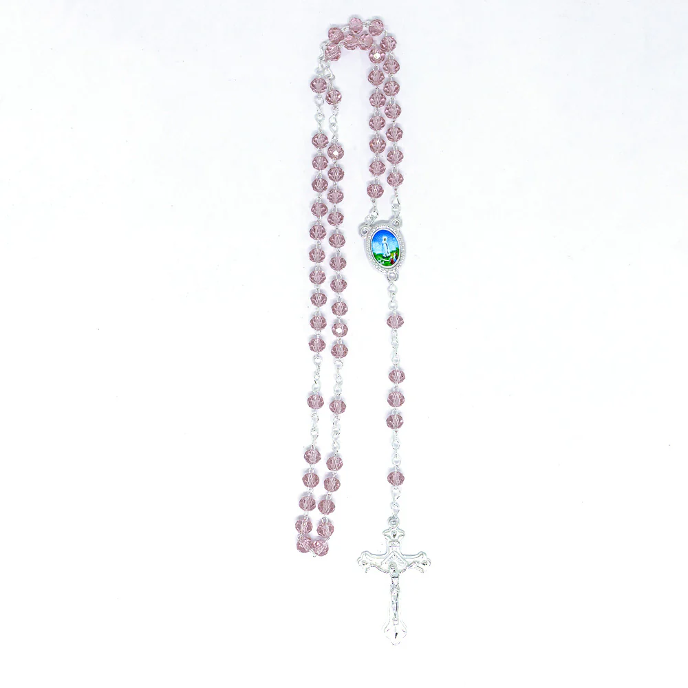 Terço Cristal 6mm Rosa - Nossa Senhora de Fátima - Image 2