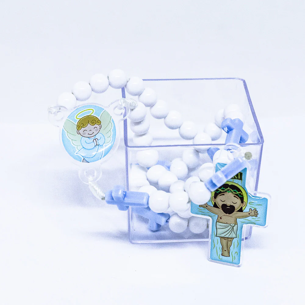 Terço Infantil Com Caixa Acrílica - Anjo Azul - Image 4