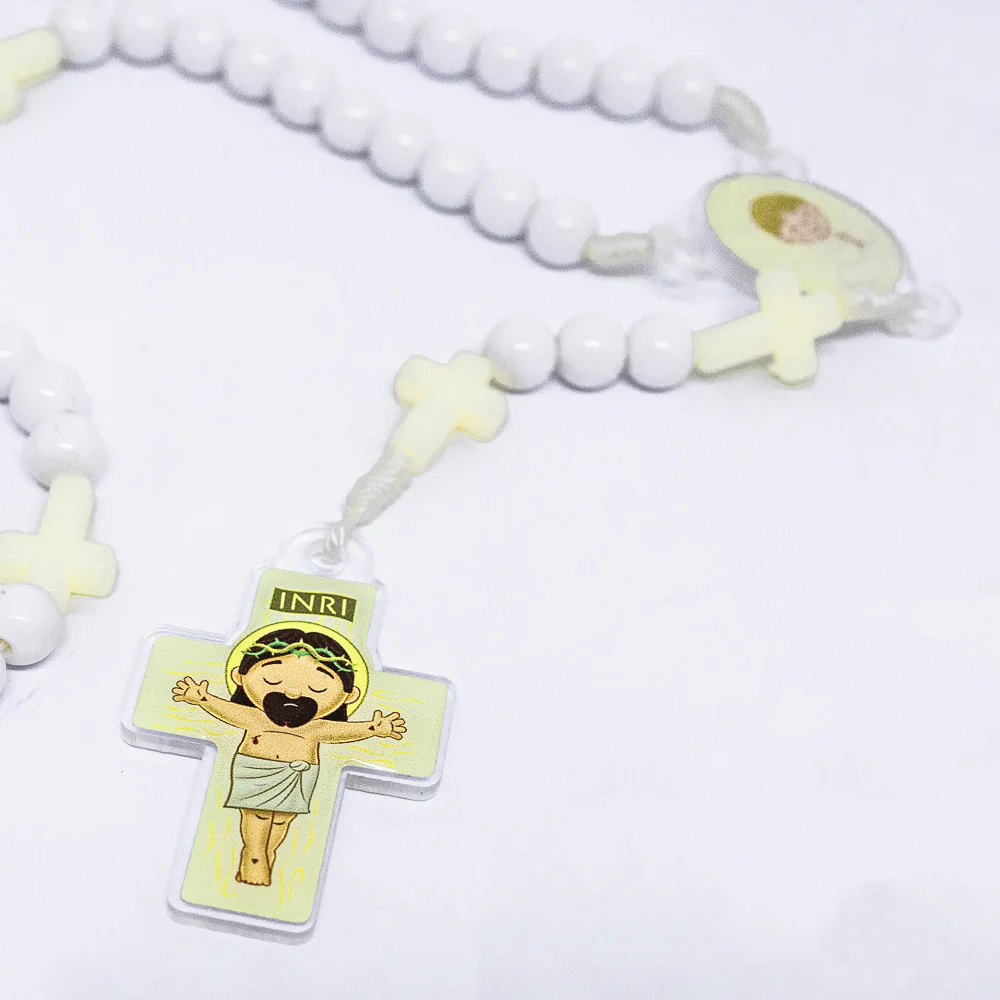 Terço Infantil Com Caixa Acrilica - Anjo Branco - Image 4