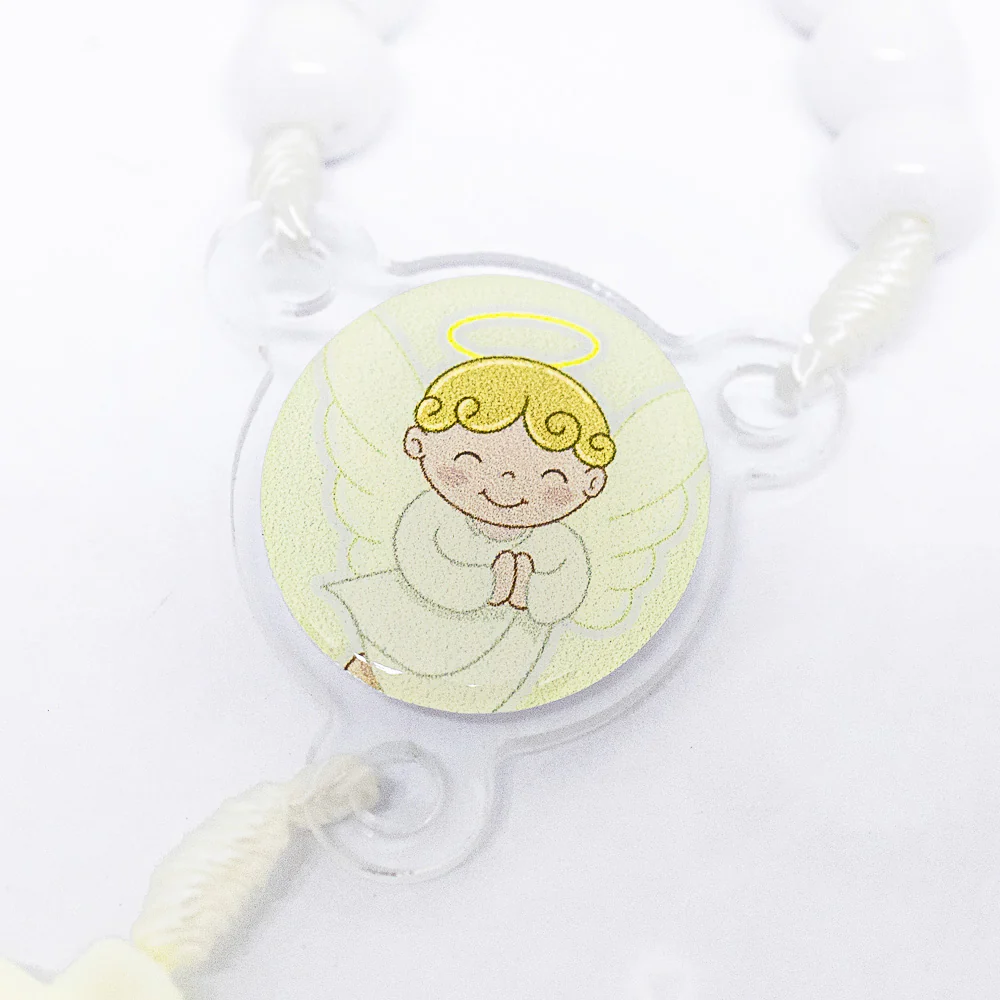 Terço Infantil Com Caixa Acrilica - Anjo Branco - Image 5