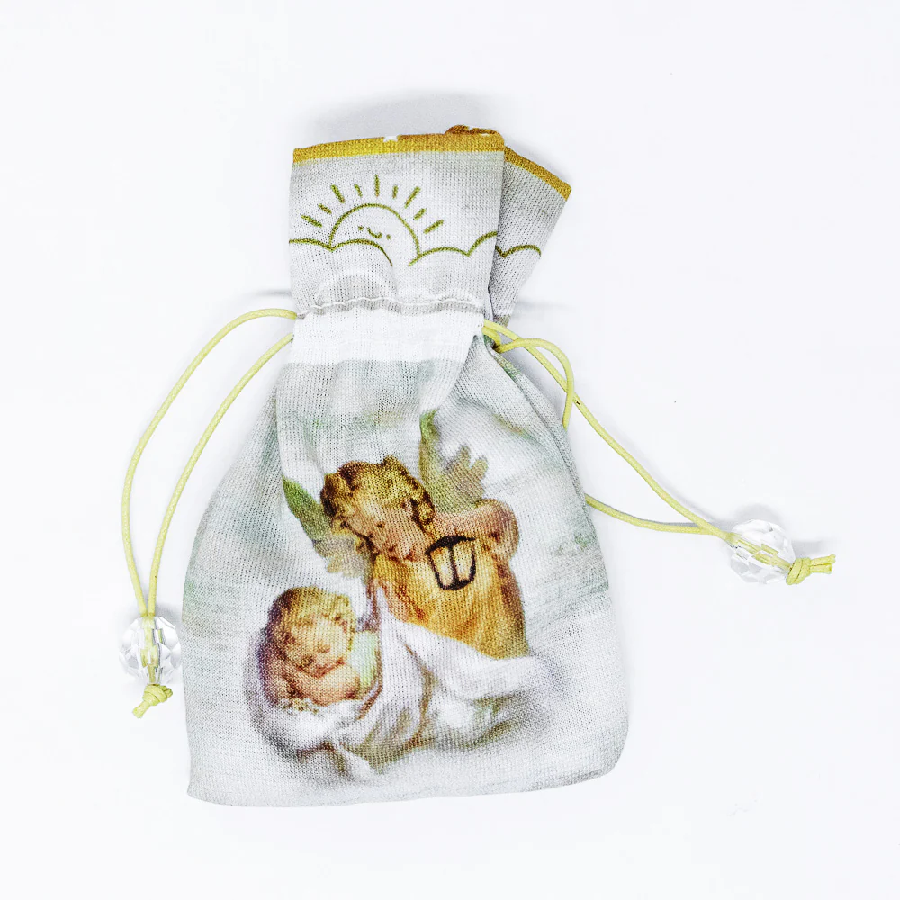 Terço Infantil Com Saquinho - Anjo da Guarda Branco - Image 3