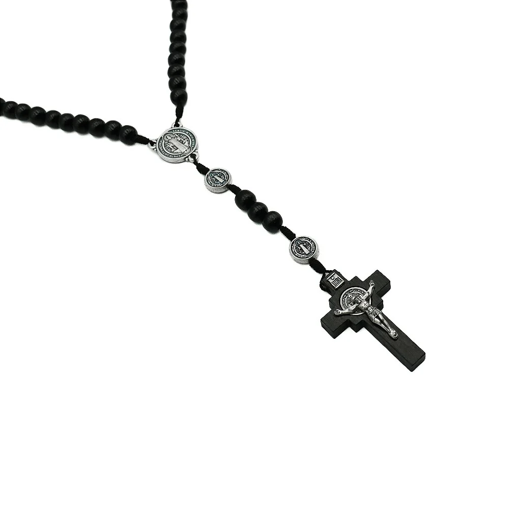 Terço de São Bento Com Medalha No Pai-Nosso - Preto - Image 2