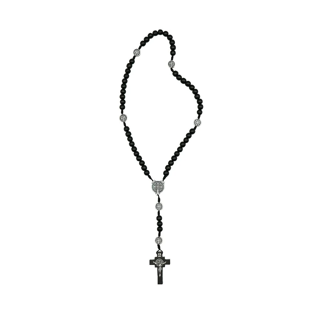Terço de São Bento Com Medalha No Pai-Nosso - Preto - Image 3