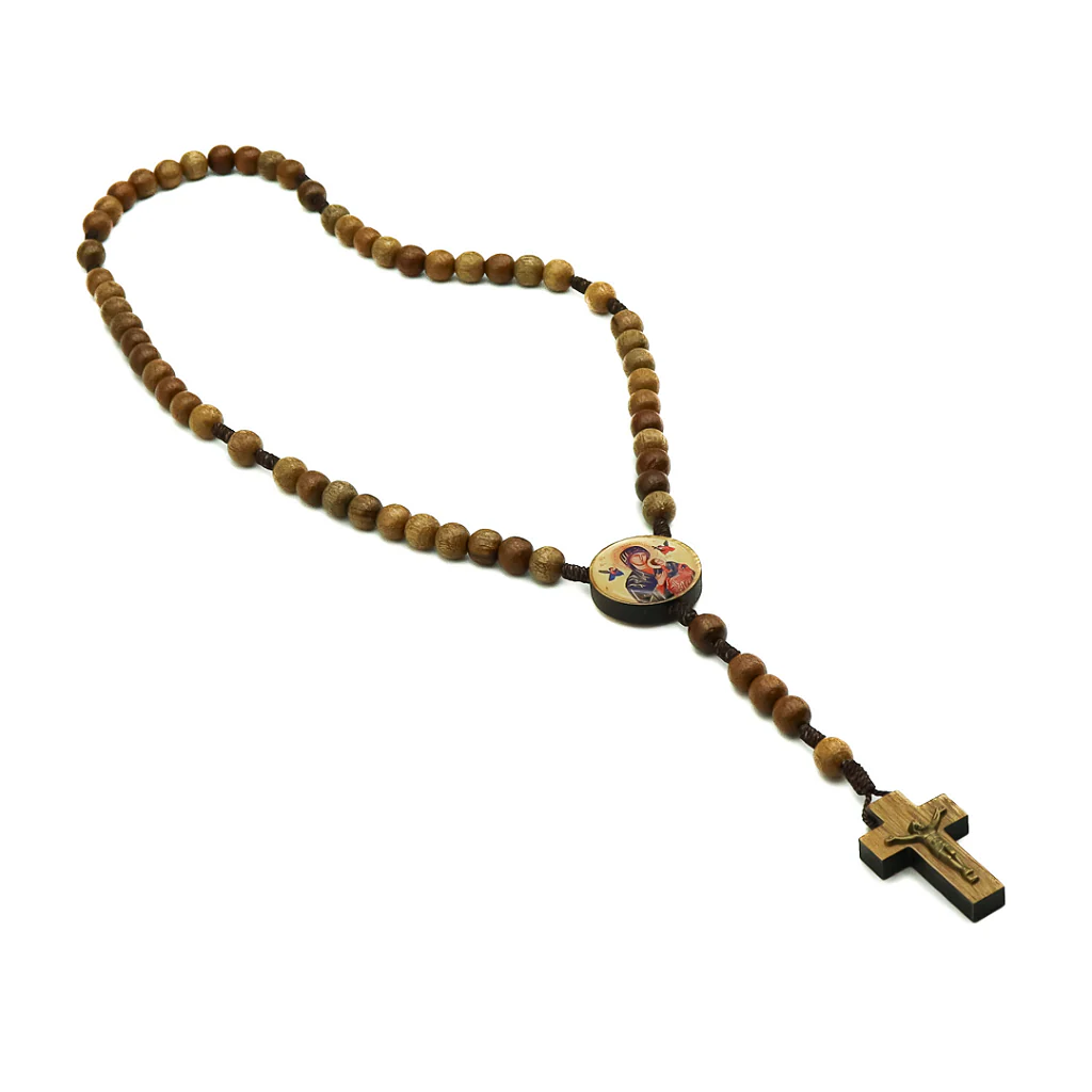 Terço 8mm madeira - Nossa Senhora do Perpetuo Socorro - Image 2