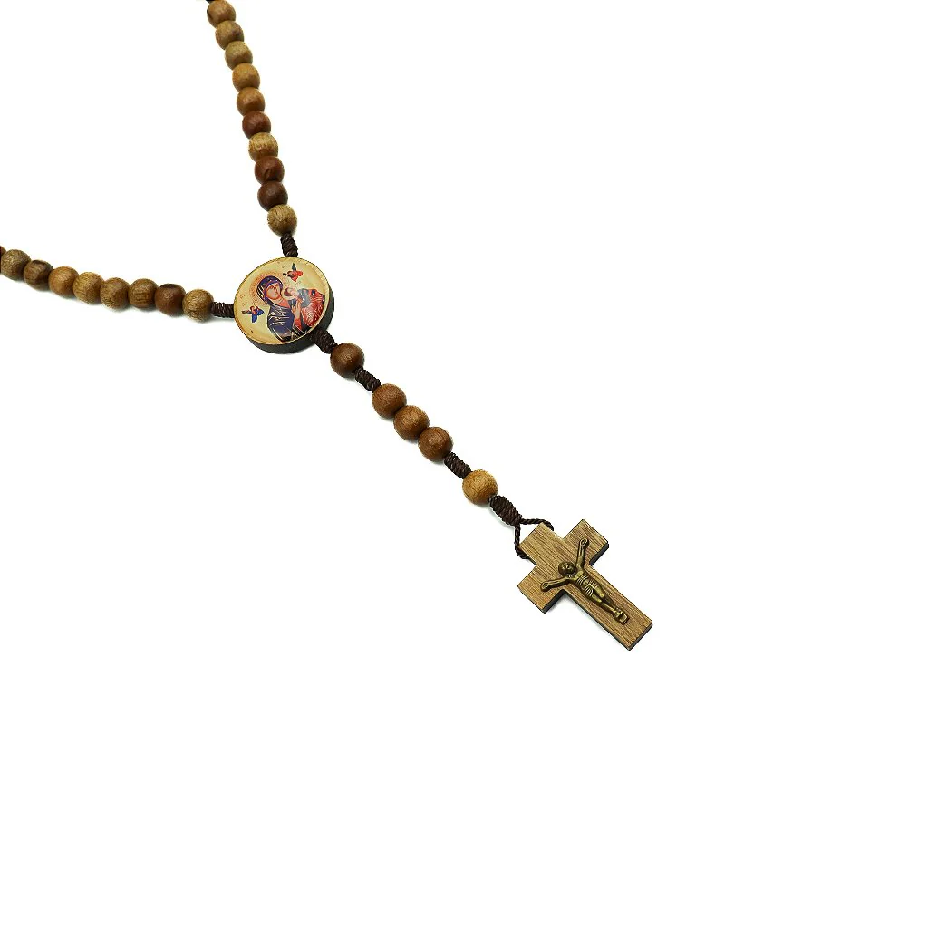 Terço 8mm madeira - Nossa Senhora do Perpetuo Socorro - Image 3